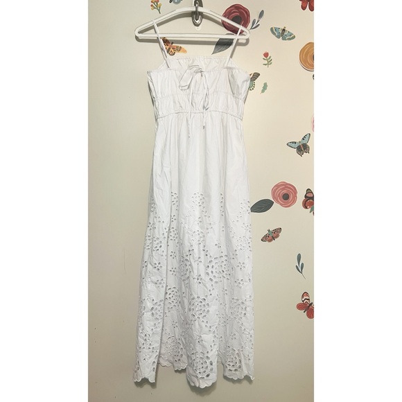 NWT Madewell Embroidered Tank Midi Dress in Poplin White 6 - Picture 6 of 12